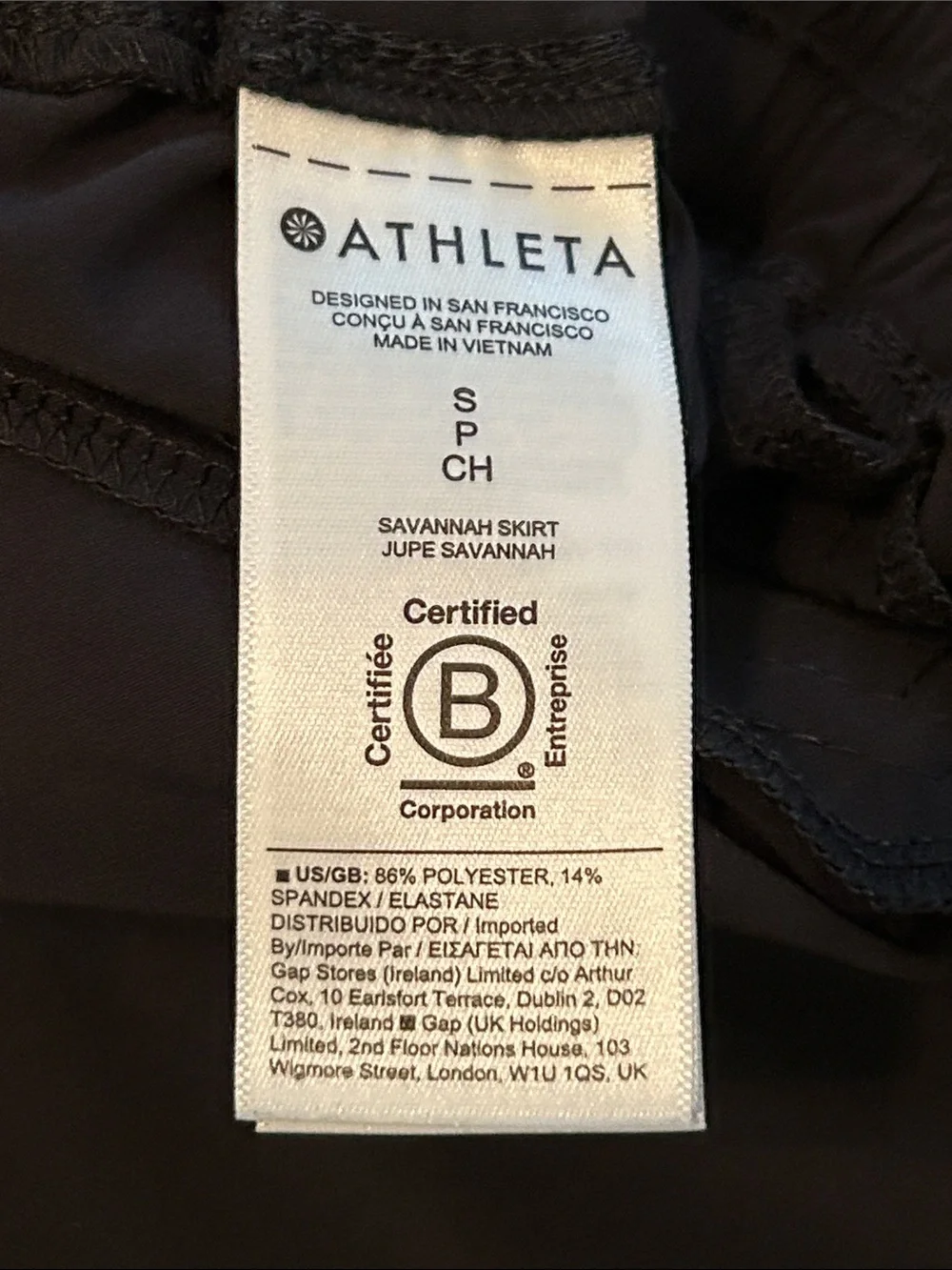 Athleta Black Women's A-Line Midi Skirt Side Slits Zip Pockets Sz S Athleisure